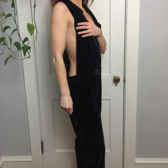 NWT HARLYN Anthro Velvet Sleeveless Jumpsuit - Picture 7 of 8